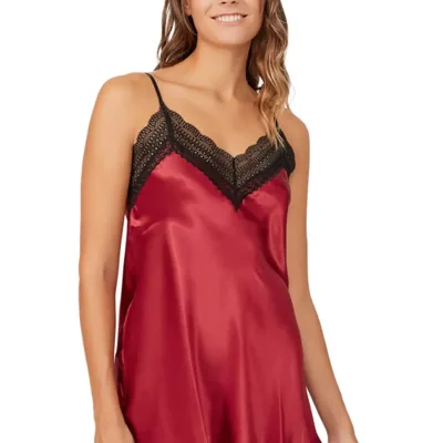 Babydoll en Satin Cherry — Pour L lingerie de luxe
