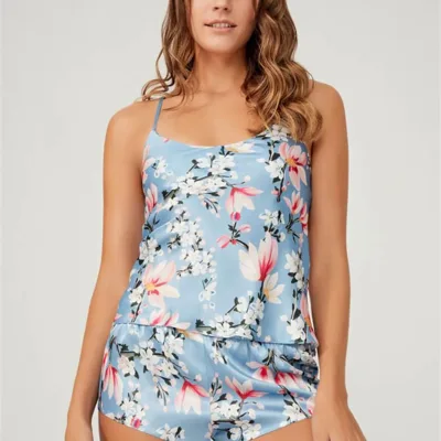 Pyjama Satin fleuri — Pour L lingerie de luxe
