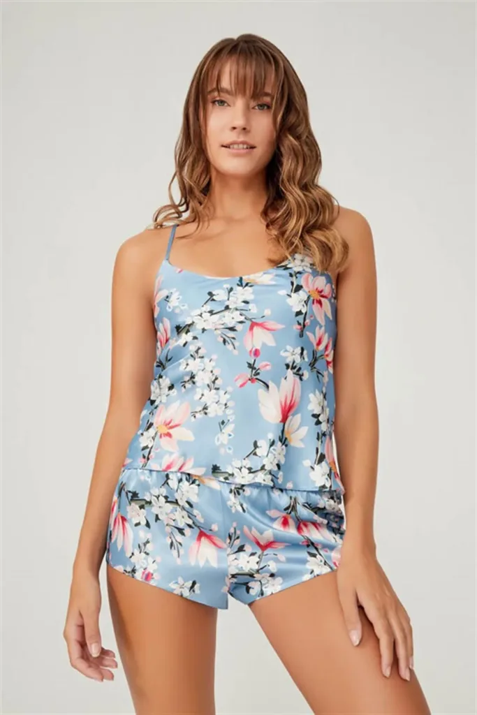 Pyjama Satin fleuri — Pour L lingerie de luxe