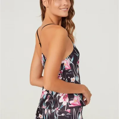 Ensemble Pyjama avec short en satin — Pour L lingerie de luxe