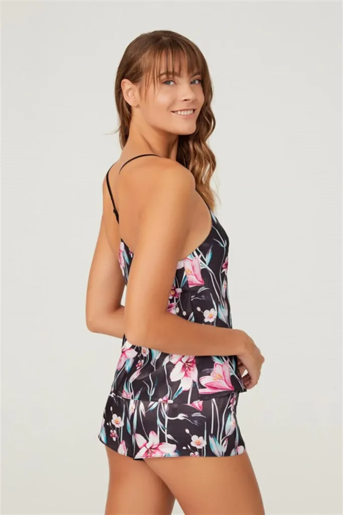 Ensemble Pyjama avec short en satin — Pour L lingerie de luxe