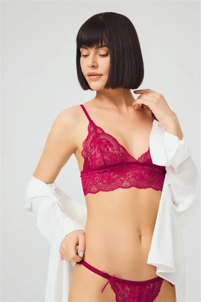 Ensemble de soutien-gorge en dentelle transparente — Pour L lingerie de luxe