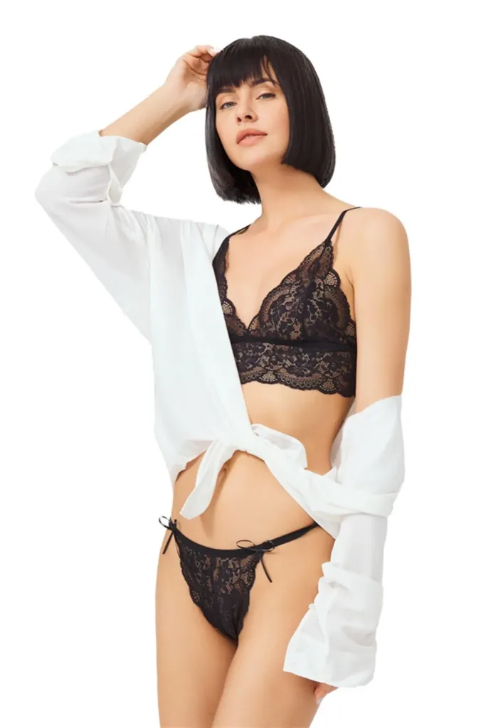 Ensemble de soutien-gorge en dentelle transparente — Pour L lingerie de luxe