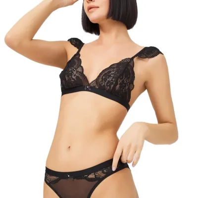 Ensemble de soutien-gorge en dentelle transparente — Pour L lingerie de luxe