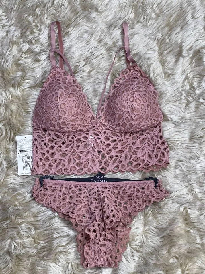 Ensemble Soutien-Gorge en dentelle avec rembourré pink