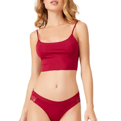 Culotte brésilienne sans couture découpée au laser au dos en dentelle — Pour L lingerie de luxe