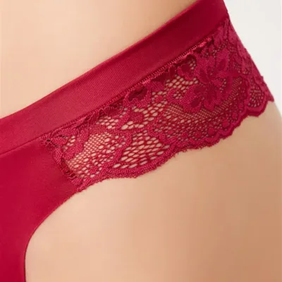 Culotte brésilienne sans couture découpée au laser au dos en dentelle — Pour L lingerie de luxe