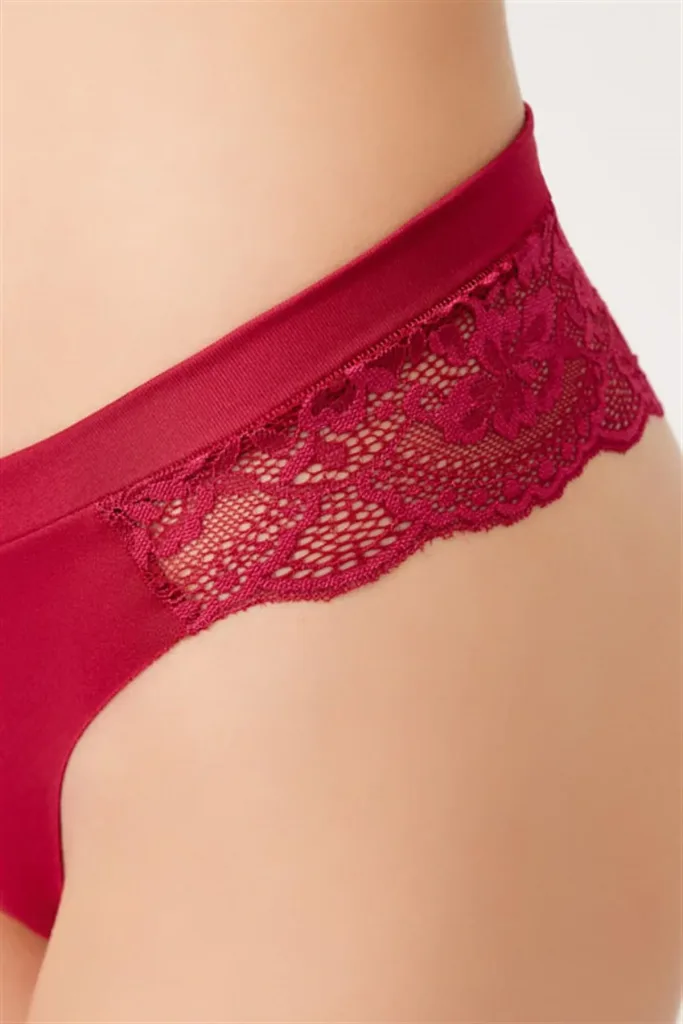 Culotte brésilienne sans couture découpée au laser au dos en dentelle — Pour L lingerie de luxe