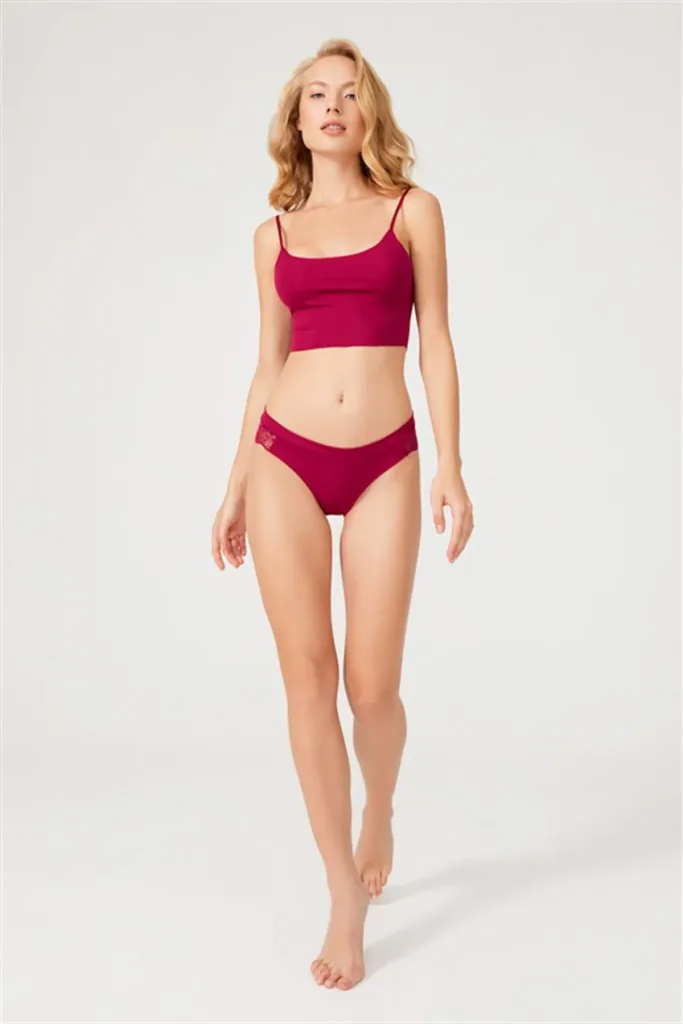 Culotte brésilienne sans couture découpée au laser au dos en dentelle — Pour L lingerie de luxe
