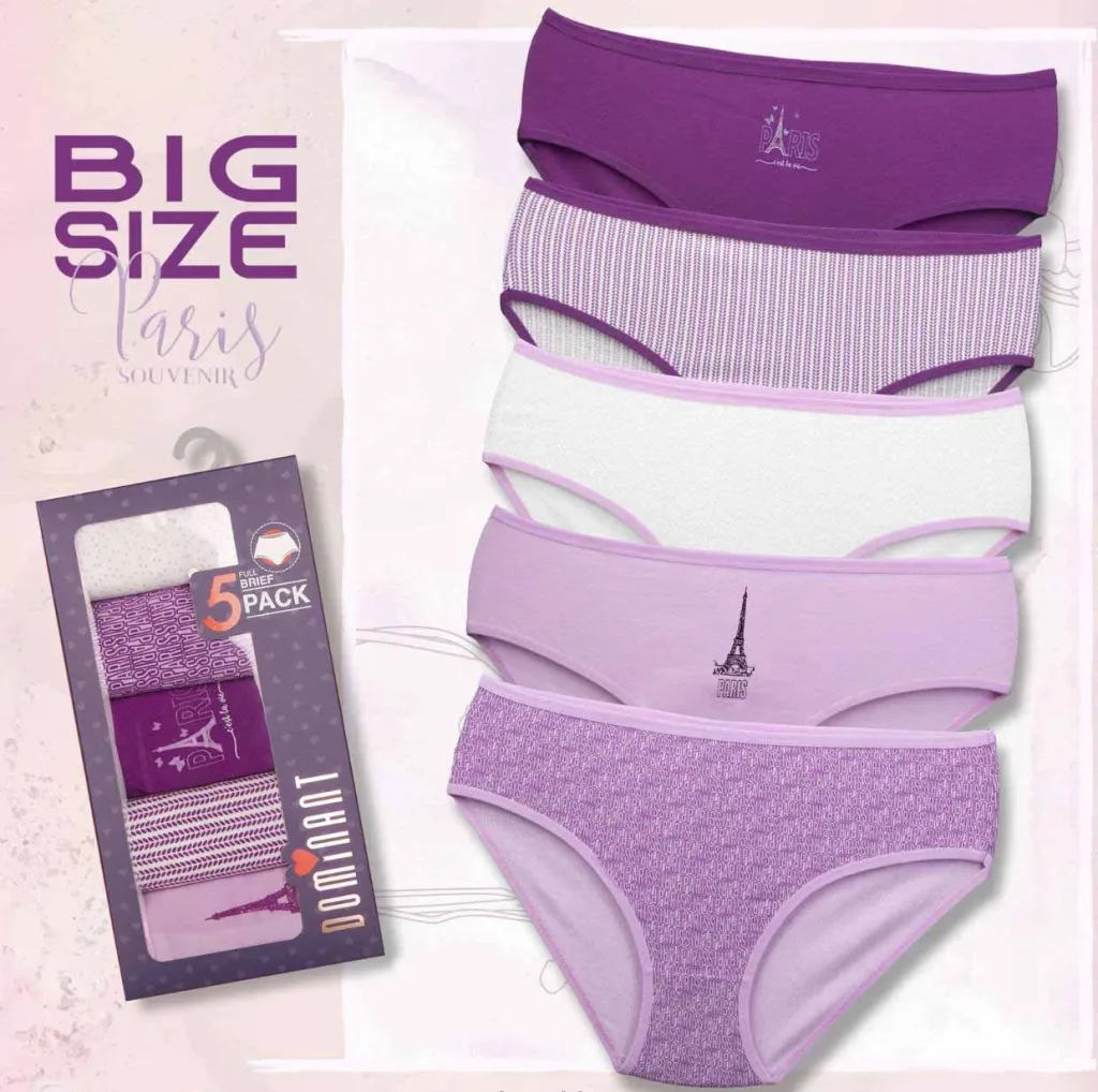 Pack 5 culottes en coton confortable et respirant agréable pour la peau sensible — Pour L lingerie de luxe