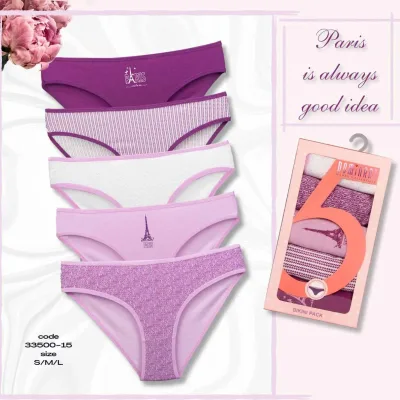 Pack 5 culottes en coton confortable et respirant agréable pour la peau sensible — lingerie de luxe Pour L
