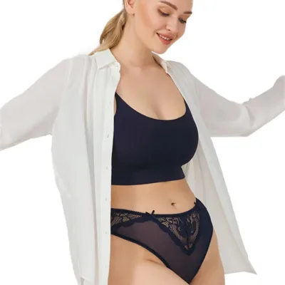 Culotte brésilienne pour femme avec tulle en dentelle et nœud — Pour L lingerie de luxe