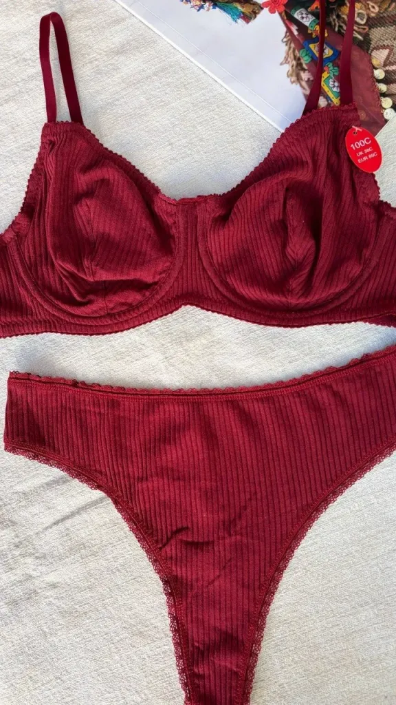 Ensemble coton cherry — Pour L lingerie de luxe