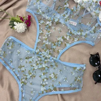 Bodysuite dentelle floral lady — Pour L lingerie de luxe