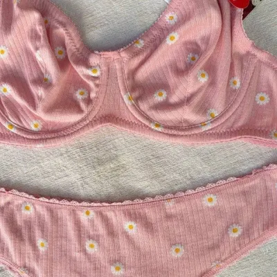 Ensemble soutien gorge et string en coton — Pour L lingerie de luxe
