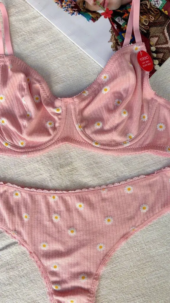 Ensemble soutien gorge et string en coton — Pour L lingerie de luxe