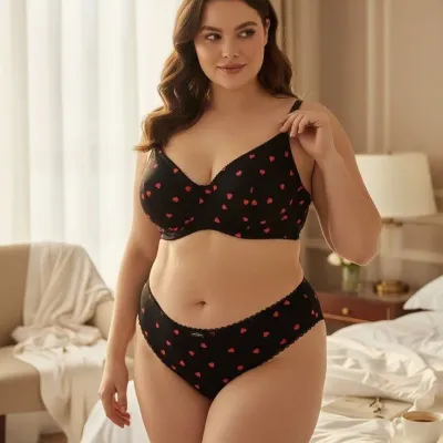 Ensemble soutien gorge et string en coton — Pour L lingerie de luxe