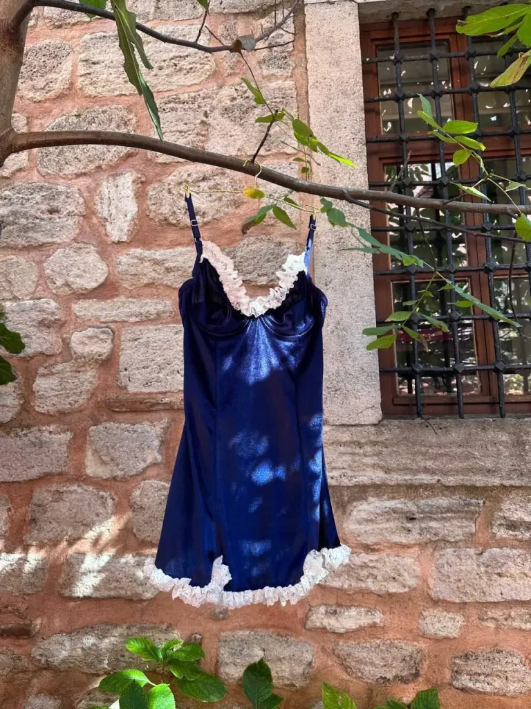 Nuisette en velour mauve — Pour L lingerie de luxe