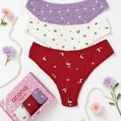 PACK TRIO EN COTON — lingerie de luxe Pour L